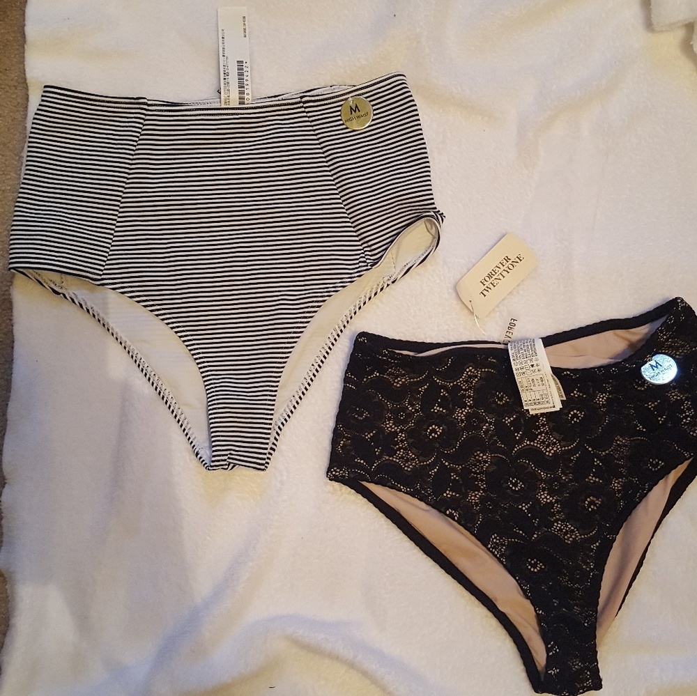 Forever 21 high waist bikini bottoms